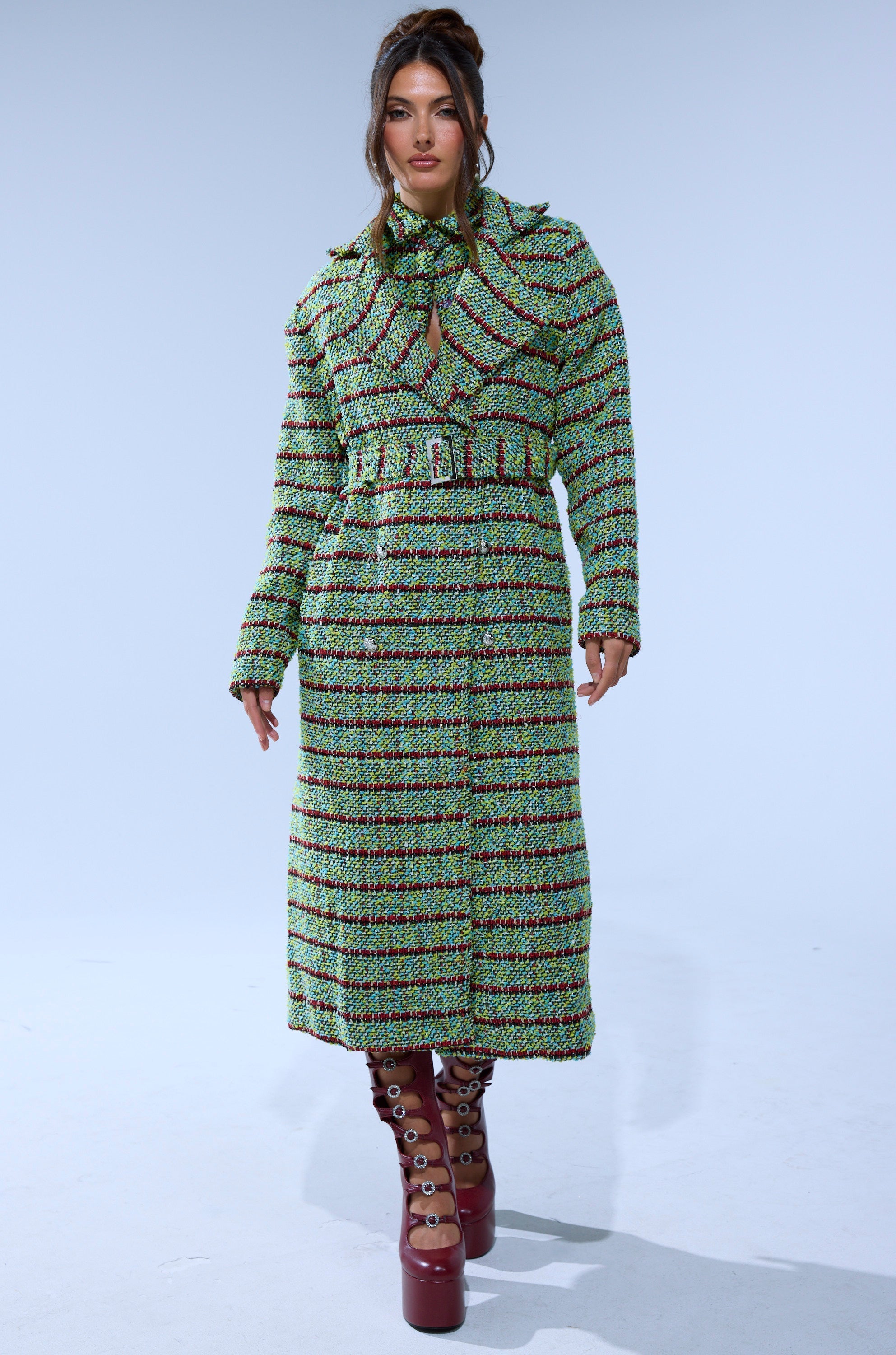 IT'S GIVING LUCK TWEED TRENCH