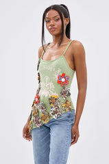 FOR THE FREE FLORAL EMBELLISHED TOP