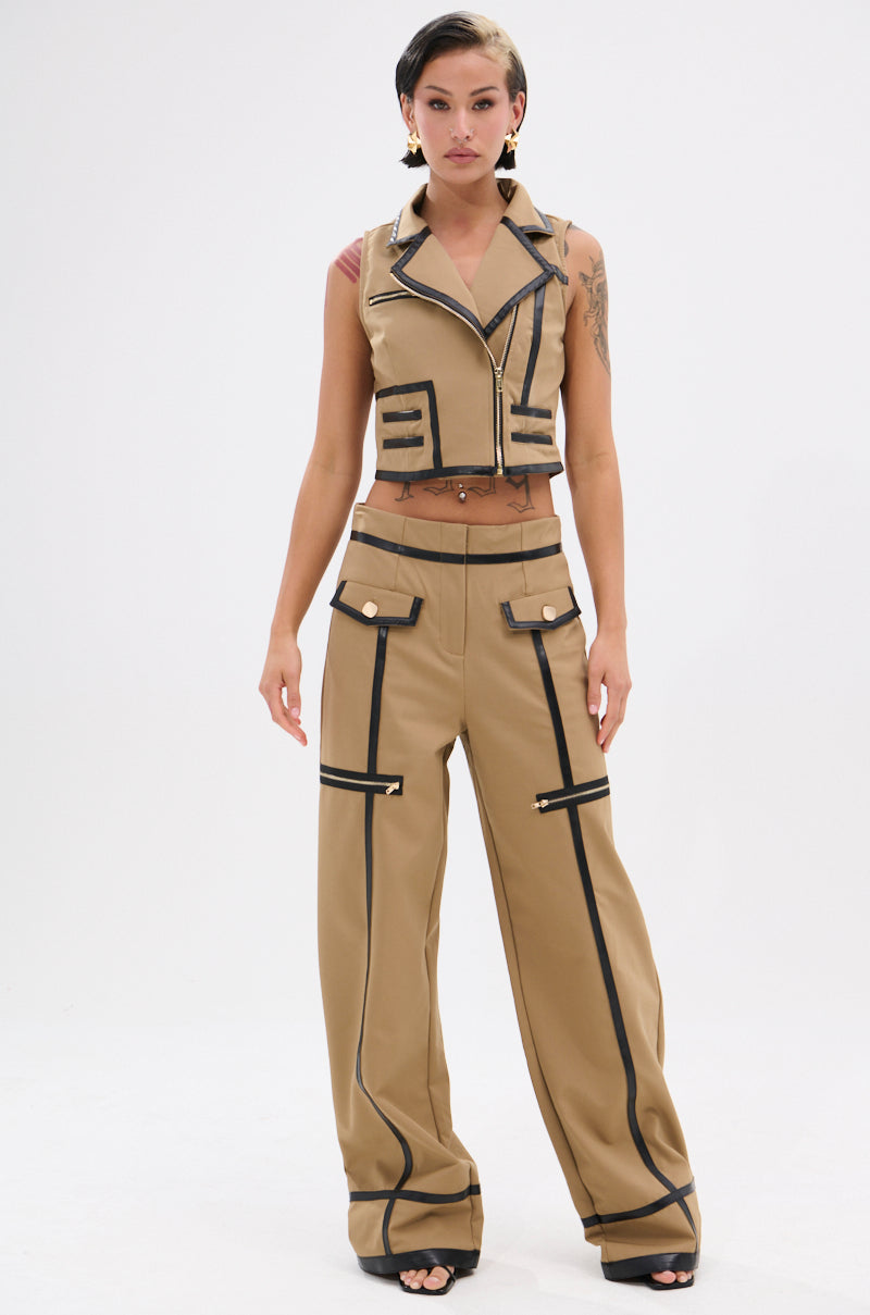 EAST HAMPTON WIDE LEG TROUSERS IN BROWN