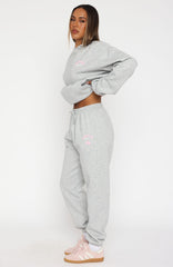 Love Me Tender Sweatpants Dark Grey Marle