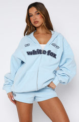 Ready To Go Zip Front Hoodie Baby Blue