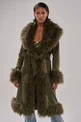 JADE FUR TRIM TRENCH