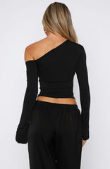 Said So Long Sleeve Top Black