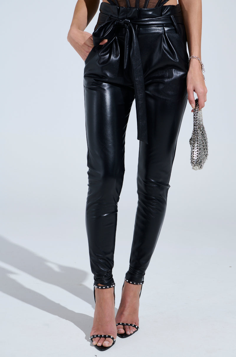 LILA PAPERBAG FAUX LEATHER PANTS