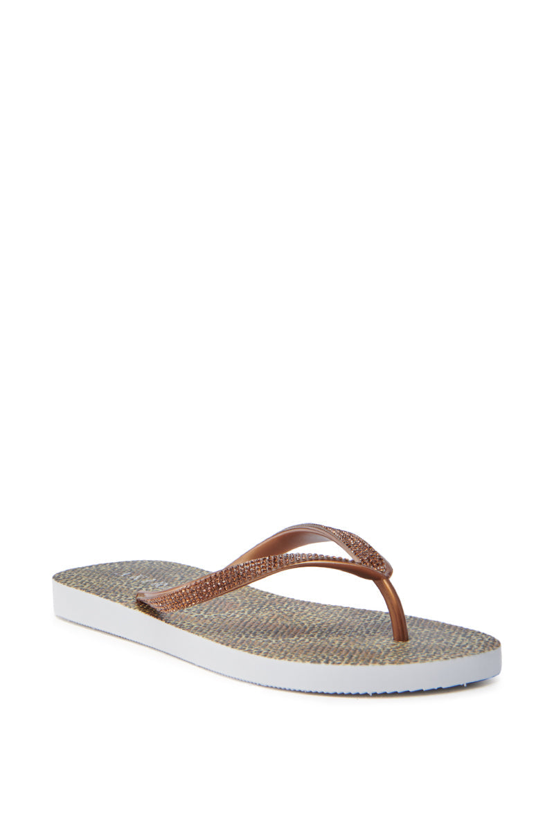 AKIRA LORETA LEOPARD THONG FLIP FLOP