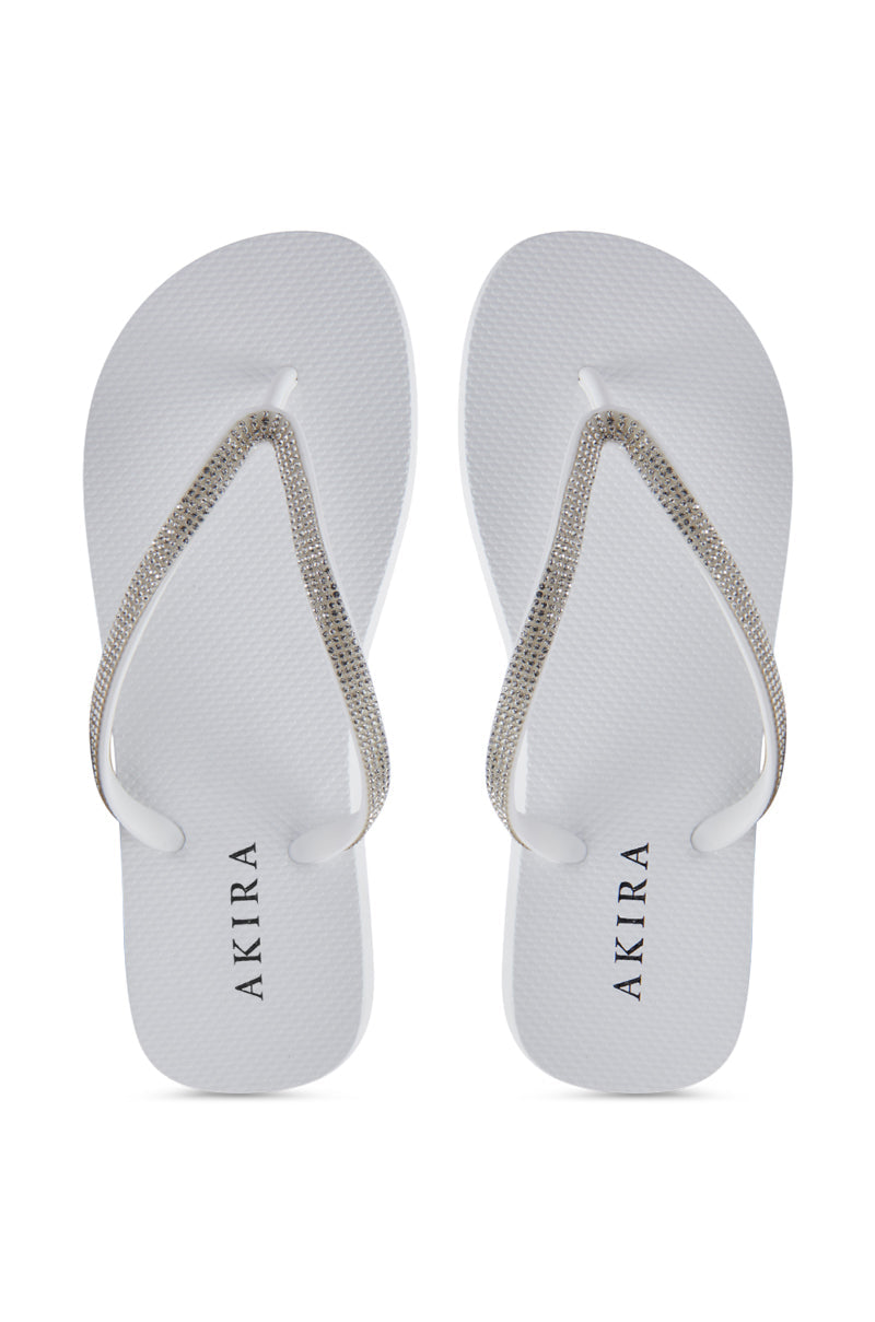 AKIRA LORETA WHITE THONG FLIP FLOP