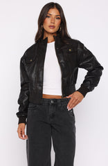 She's Sassy PU Jacket Coffee