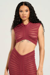 CLEO SEMI SHEER CROP TOP