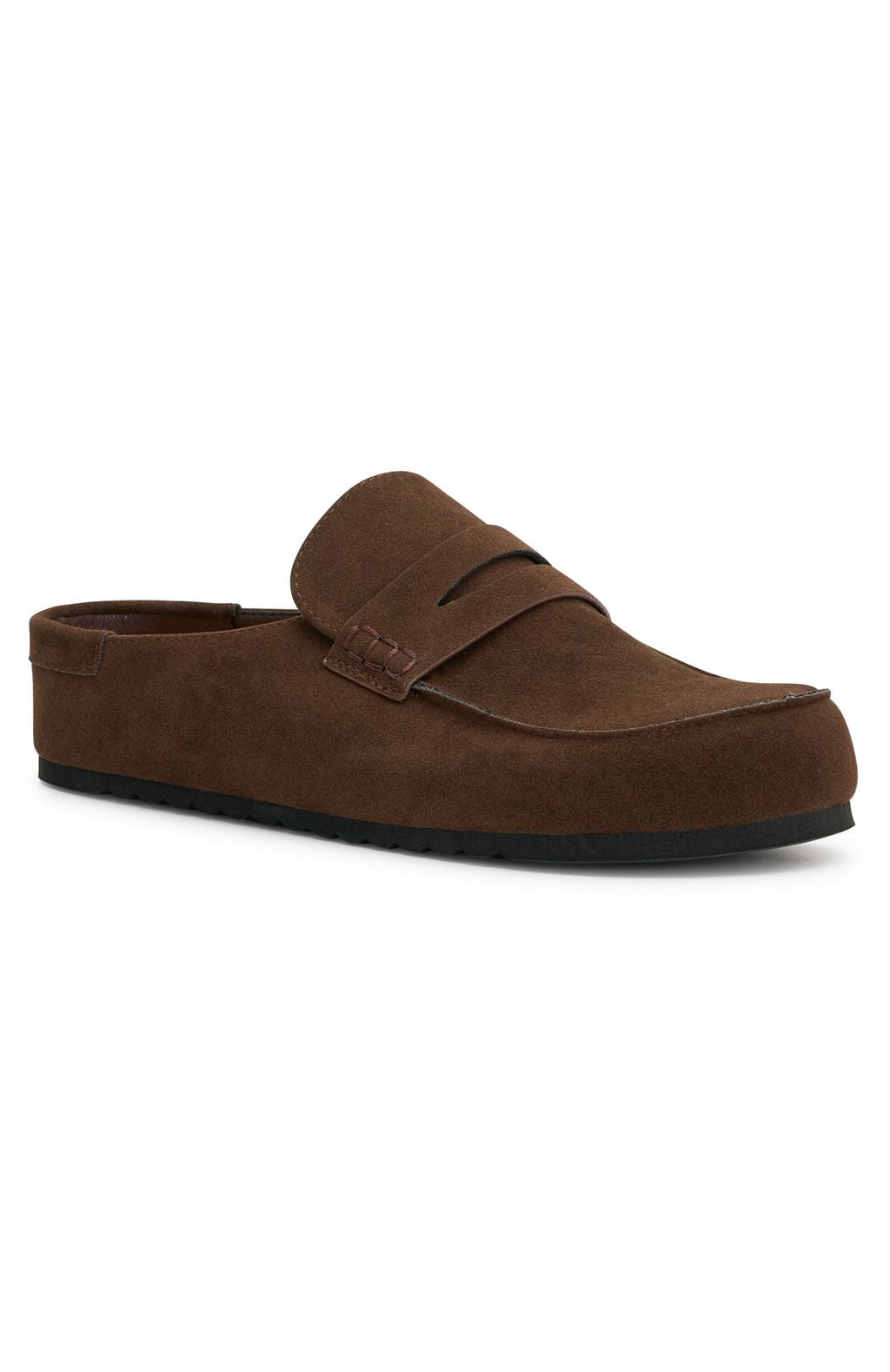 Cayson Loafer Slides Chocolate Faux Suede