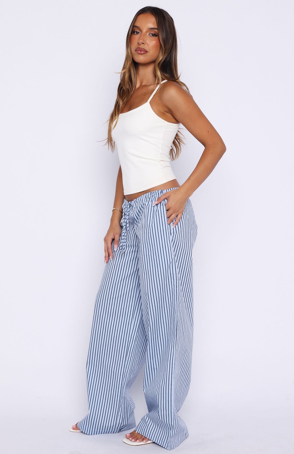 The Sweetest Love Drawstring Pants Blue/Navy Stripe