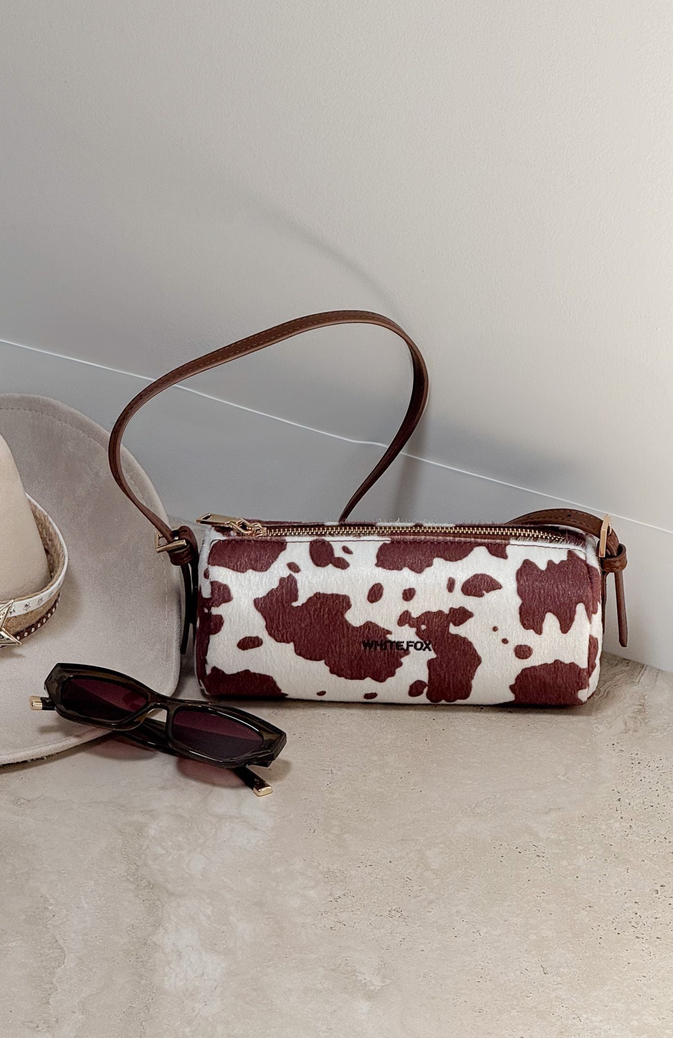 Gannon Shoulder Bag Faux Cow Hide