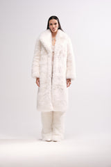 OSLO FAUX FUR COAT IN WHITE