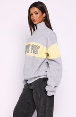 Show Yourself Zip Front Sweater Dark Grey Marle