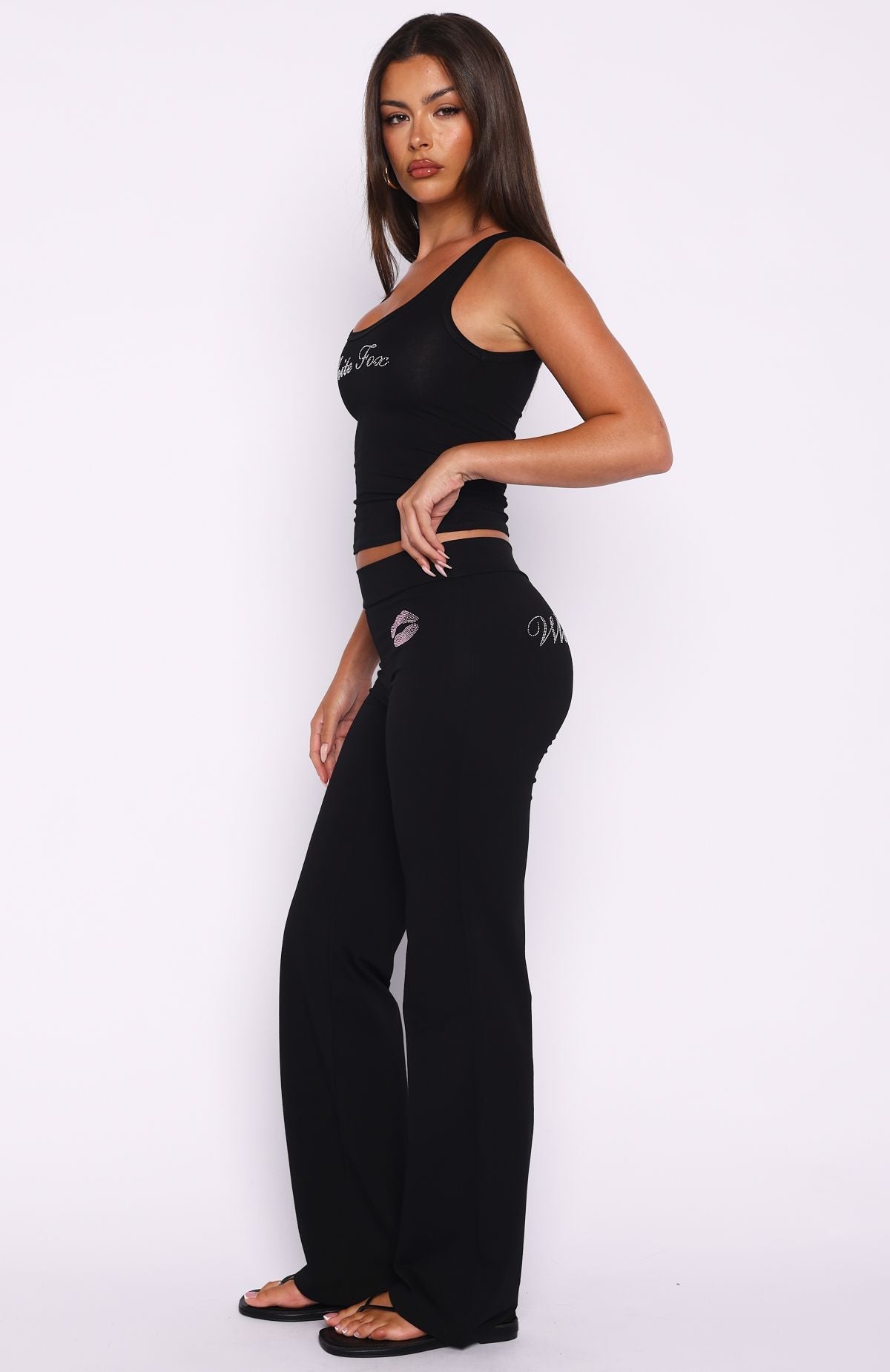 Pillow Talk Club Straight Leg Pants Black