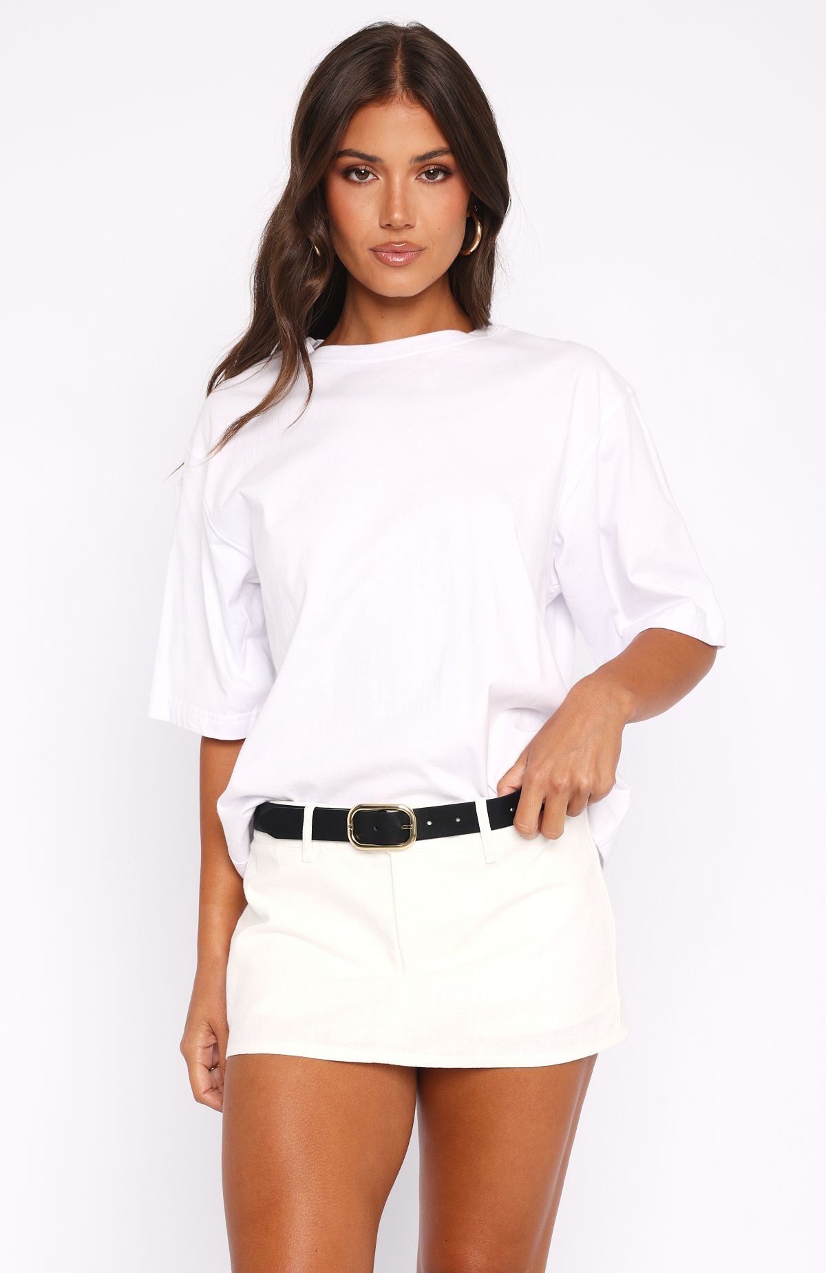 Selfish Behaviour Low Rise Mini Skort White