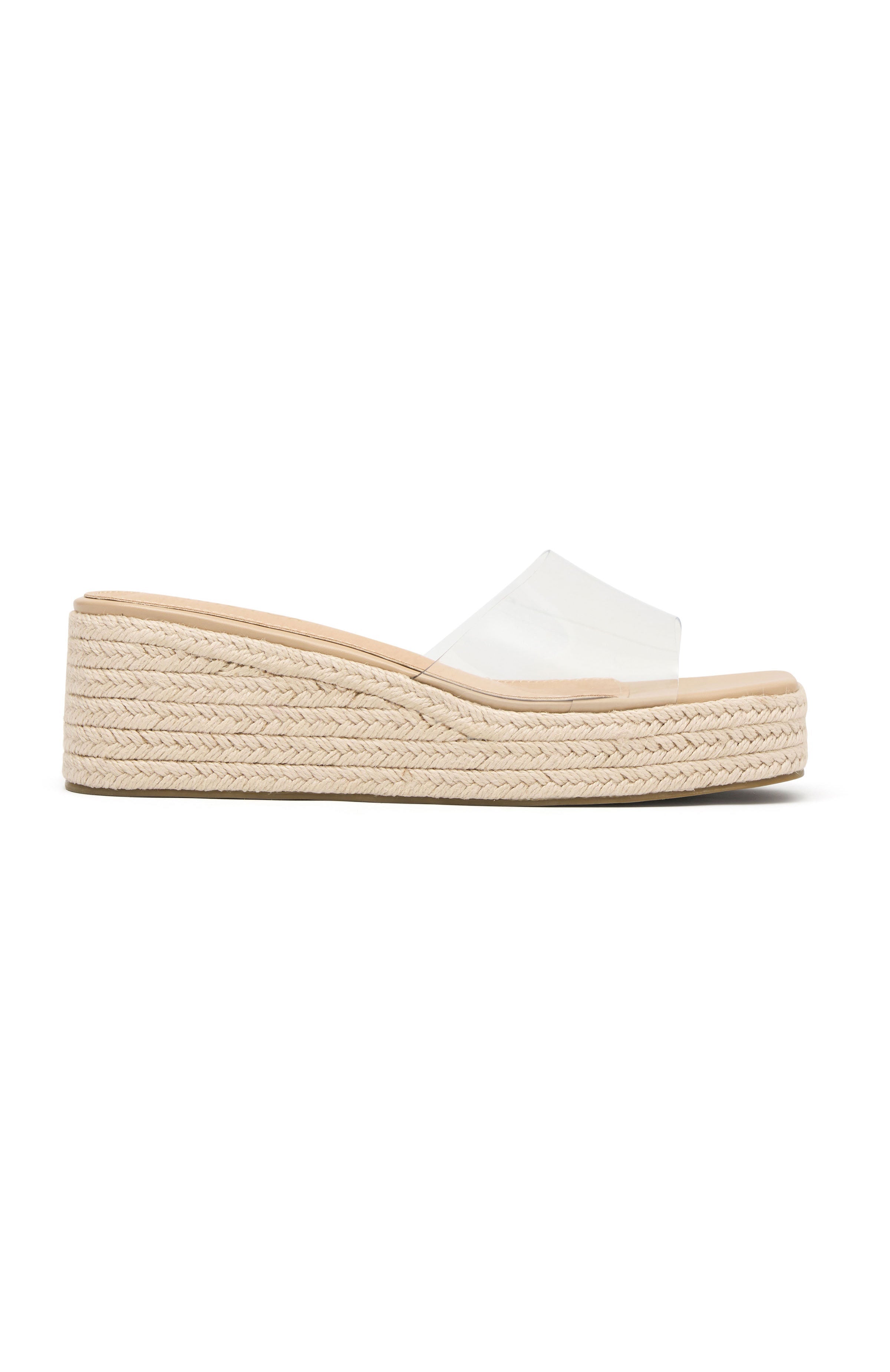 Rayna Platform Slides Natural Woven