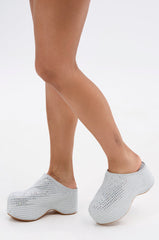 AZALEA WANG ROMESCO BLING FLATFORM CLOG IN GREY