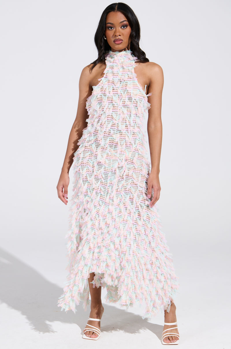 IT FACTOR MESH MAXI DRESS IN PINK