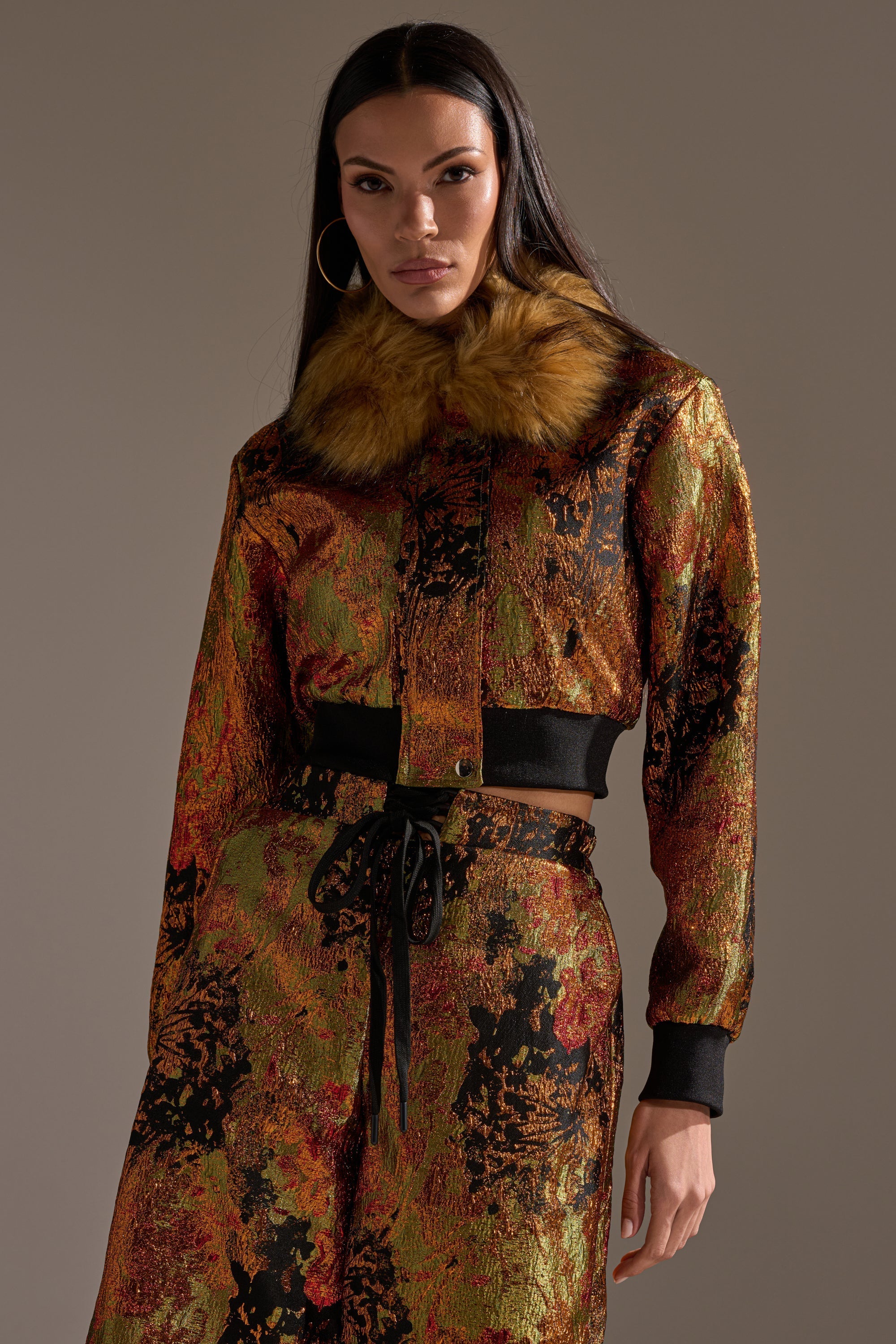 TWIN FLAME BROCADE BOMBER