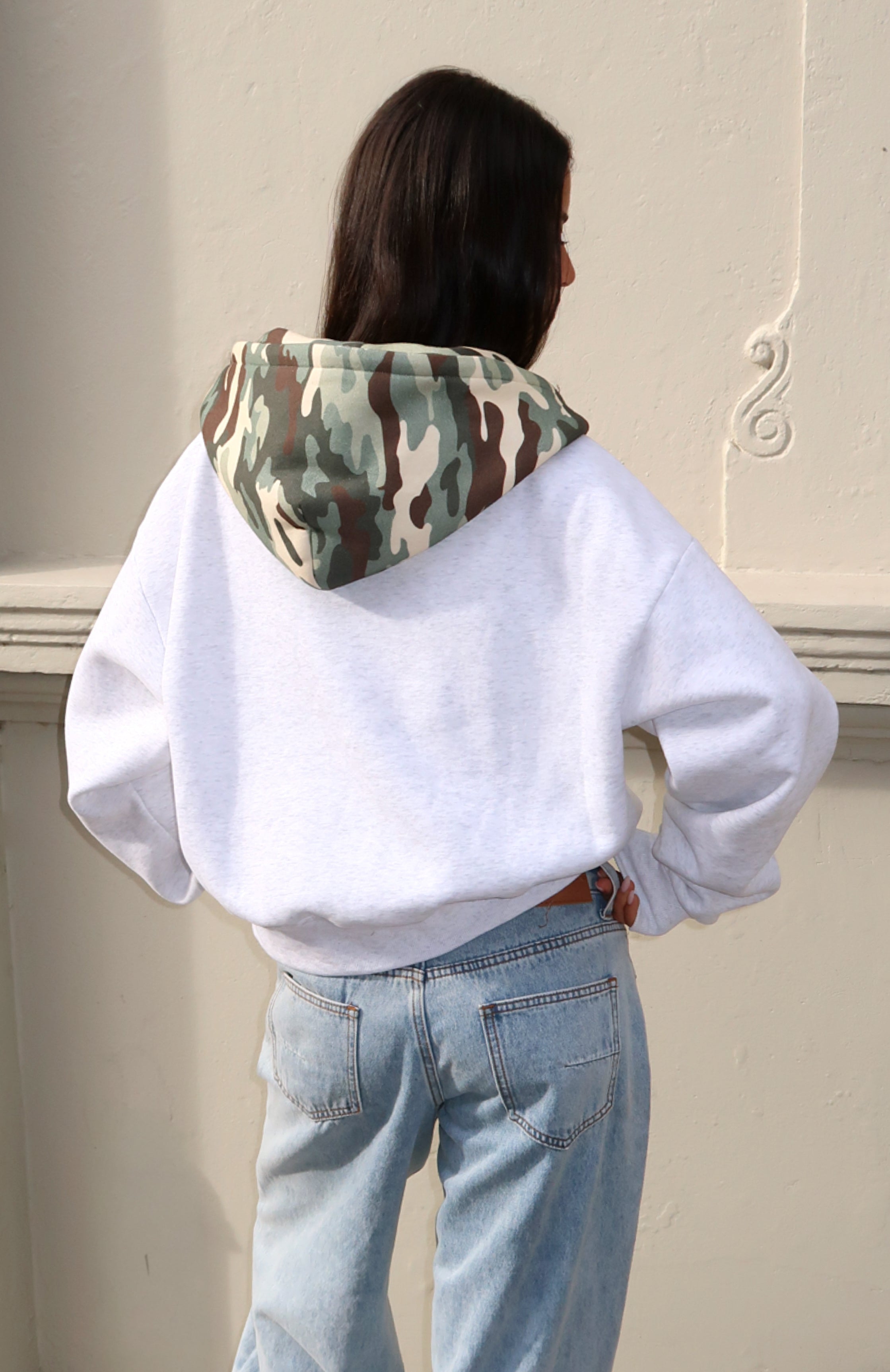 Studio 17 Winona Boxy Zip Front Hoodie Grey Marle