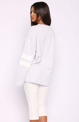 Playing Ball Oversized Long Sleeve Tee Grey Marle