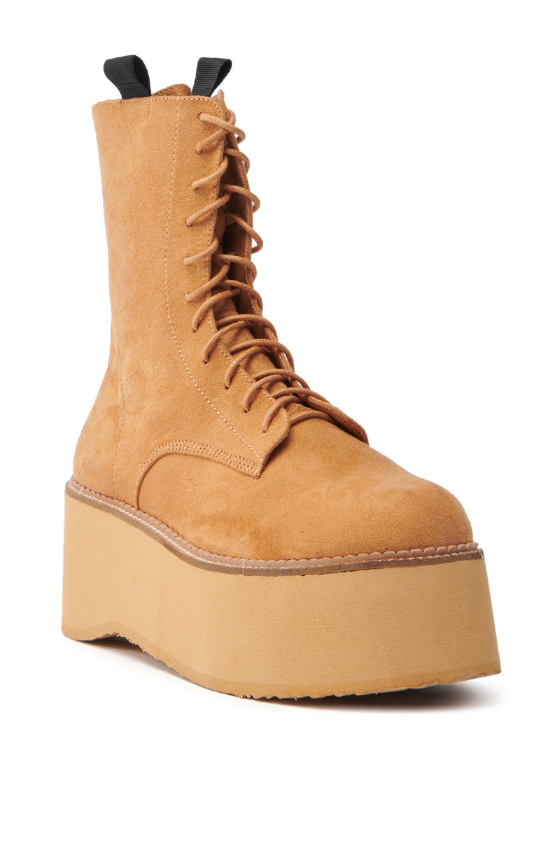 THERIVETER CHESTNUT FLATFORM BOOTIE