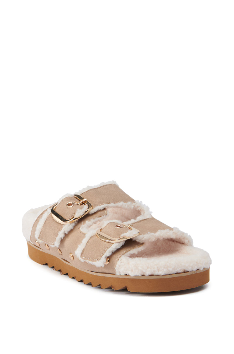 AZALEA WANG TRESOR TAN FUZZY SANDAL