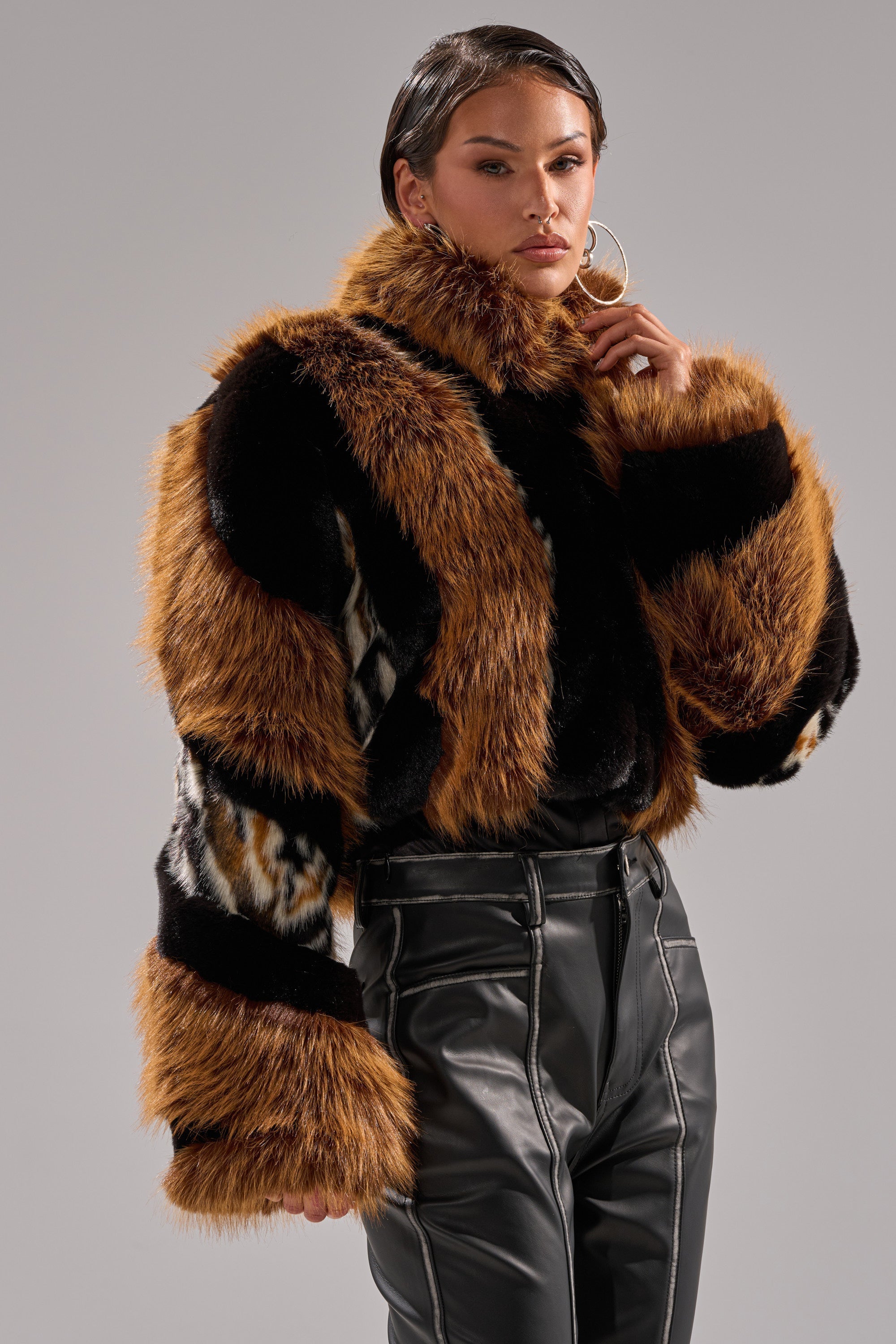 TWISTER PATCHWORK FAUX FUR