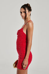A NIGHT TO REMEMBER SLINKY RHINESTONE MINI DRESS
