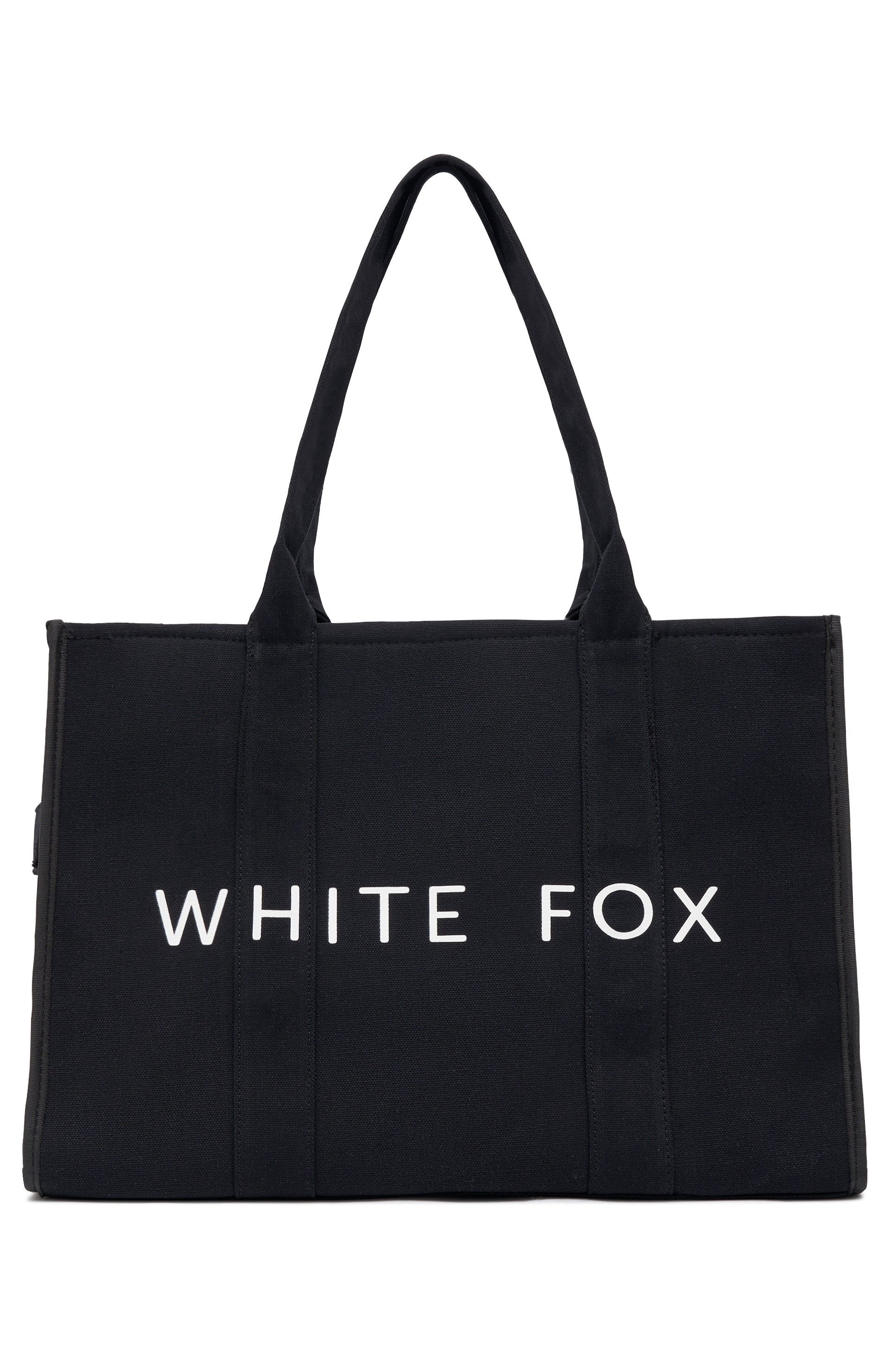 White Fox Tote Bag Black