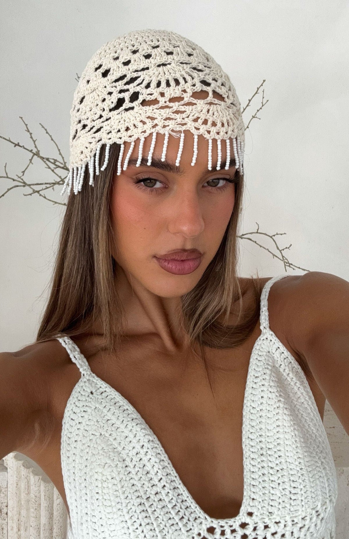 Maja Crochet Hat Cream