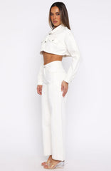 Did You Miss Me Mid Rise Straight Leg Jeans Off White
