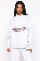 Standing My Ground Zip Front Sweater Grey Marle