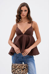 BIBI SCUBA CAMI TOP IN BROWN