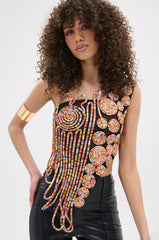 ROUND AND ROUND ASYMMETRIC SLEEVELESS TOP