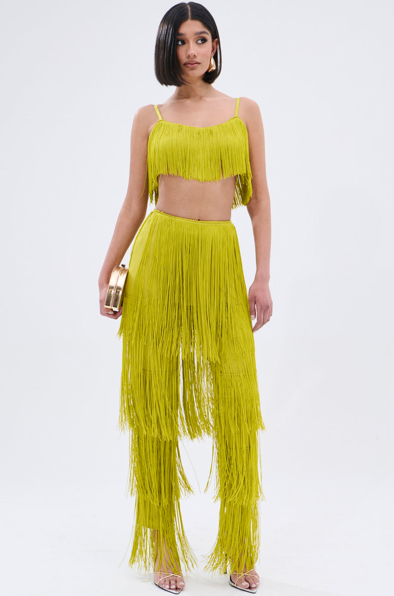 OH SO FRINGE PANTS IN GREEN