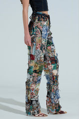 ODESSA RELAXED FIT PATCHWORK PANTS