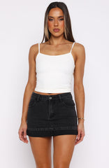 Charlotte Denim Mini Skirt Black Acid