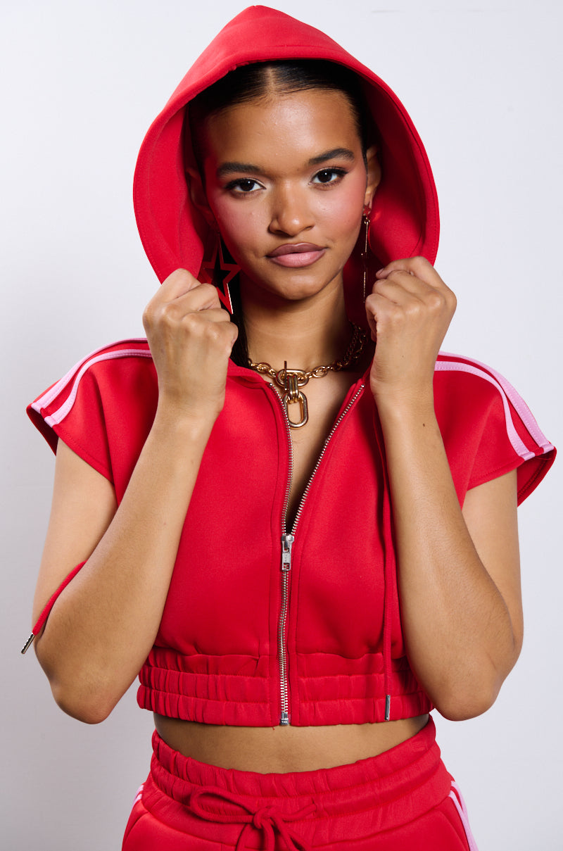 A DAY IN THE LIFE SCUBA SLEEVELESS CROP HOODIE