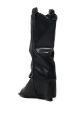 ETRO PEEP TOE MID CALF BOOT IN BLACK