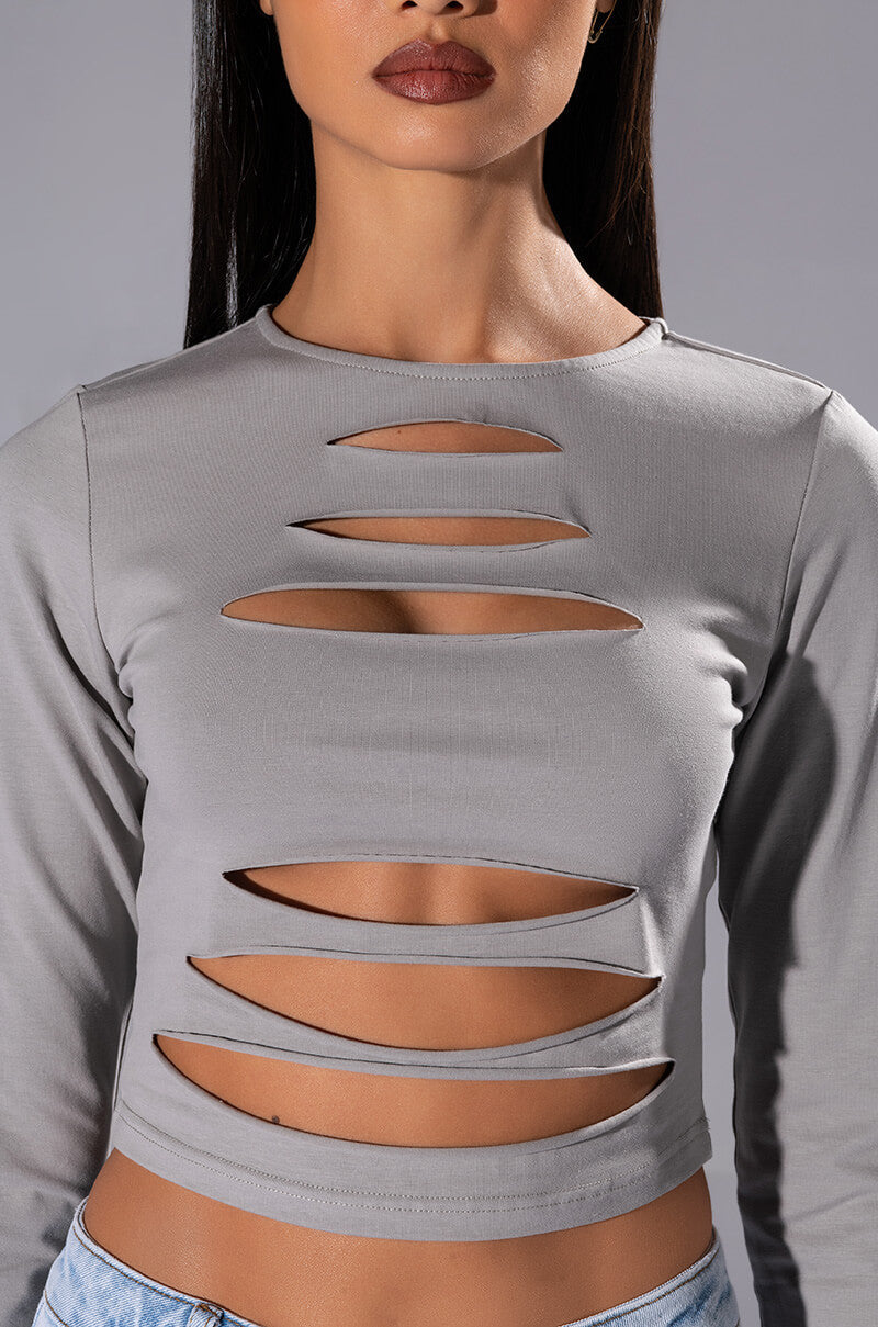 ALANI CUT OUT LONG SLEEVE CROP TOP