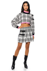 ALL EYES ON ME MOCK NECK BUCKLE SLEEVE DETAIL KNIT SWEATER