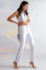 VAL EMBELLISHED SLEEVELESS BUTTON DOWN