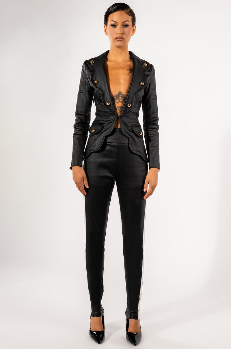 AMMO X AKIRA PLEATHER BLAZER