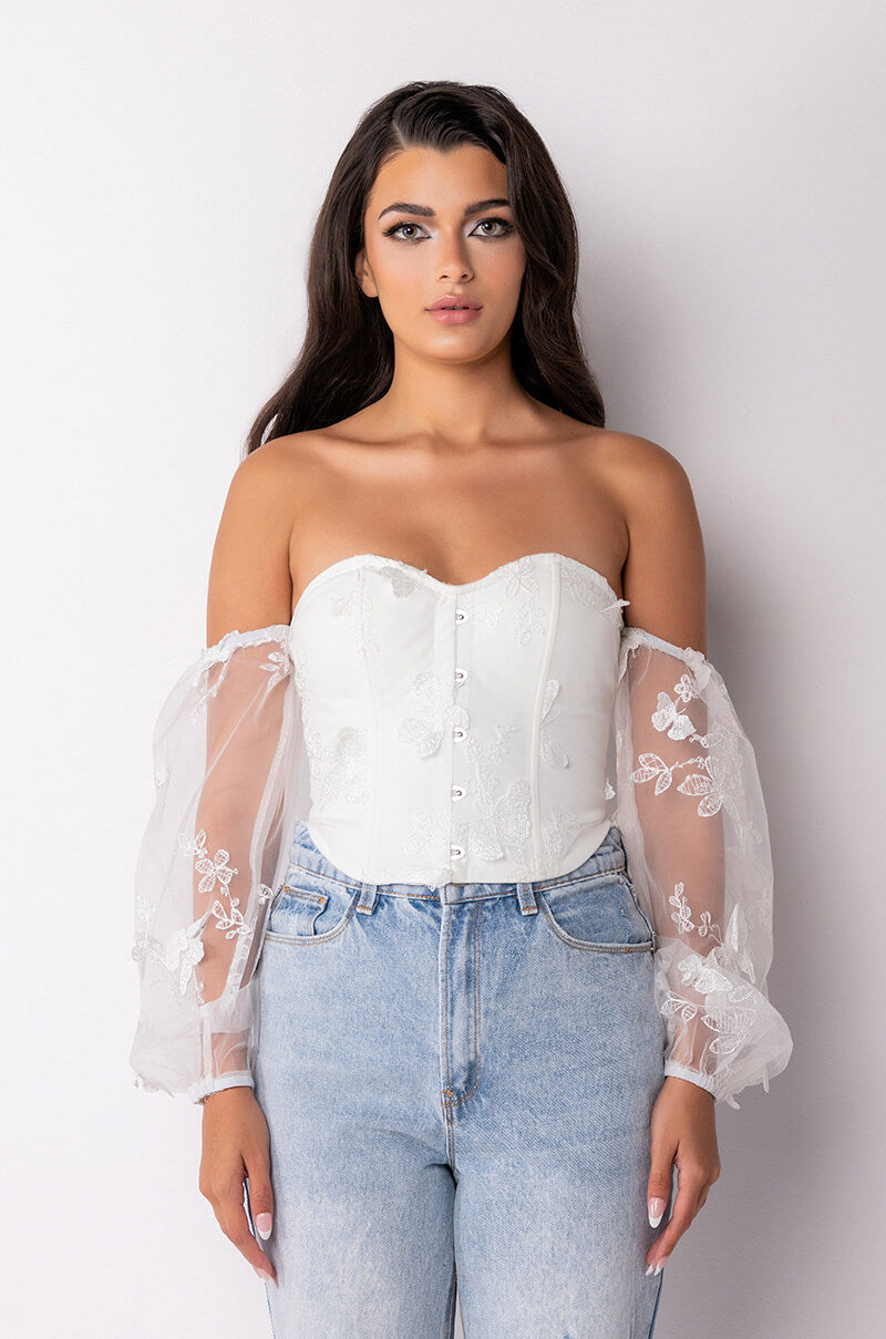 ANGEL BABE OFF THE SHOULDER CORSET BLOUSE