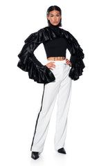 LANTIS WHITE TROUSER WITH RIBBON SEAM