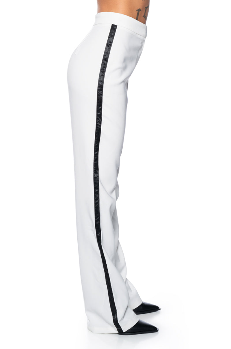 LANTIS WHITE TROUSER WITH RIBBON SEAM