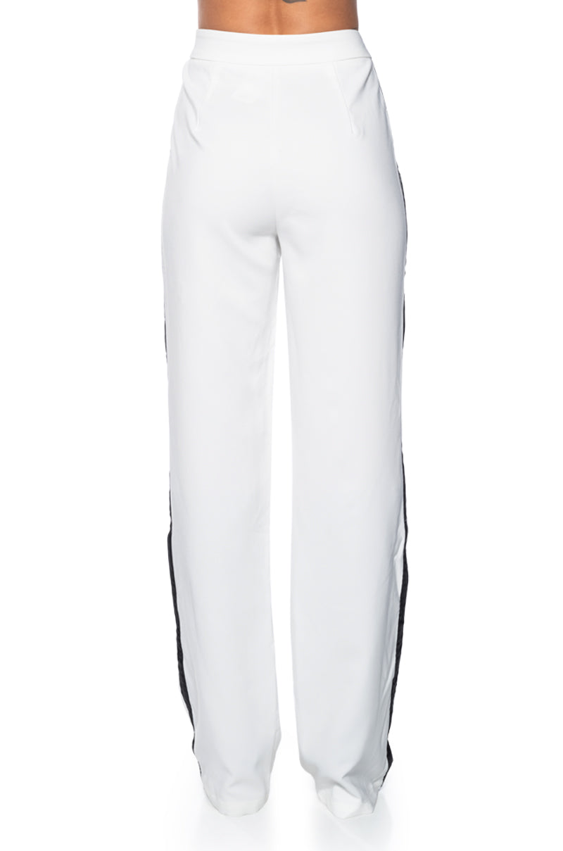 LANTIS WHITE TROUSER WITH RIBBON SEAM