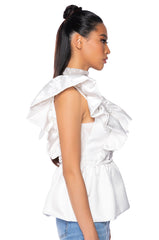 AURORA BEADED CHEST PANEL BLOUSE