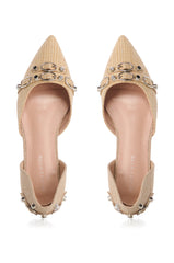 AZALEA WANG AELLA TAN WOVEN BALLET FLAT